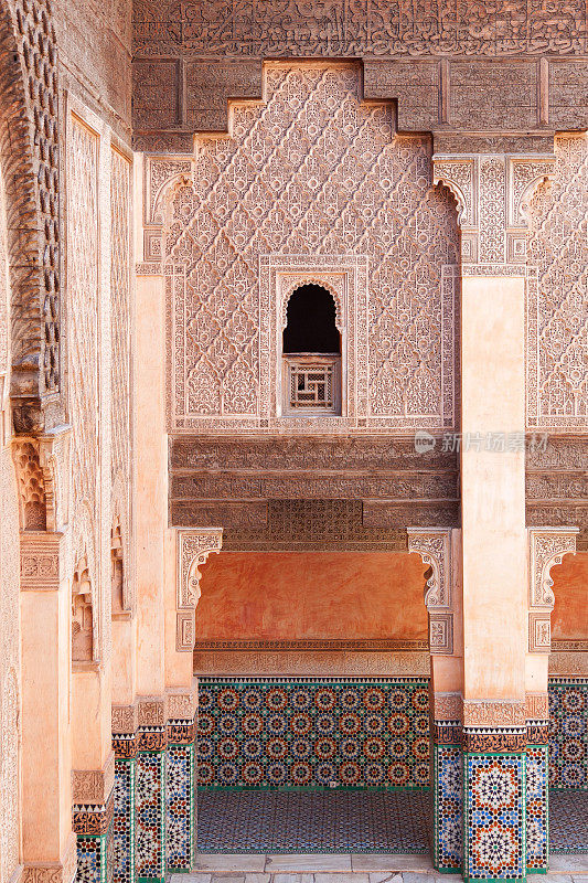 摩洛哥马拉喀什的Ali Ben Youssef Madrassa。